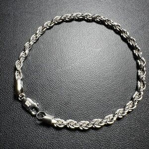Unisex 925 Italy Sterling Silver Bracelet 2.3mm,7”